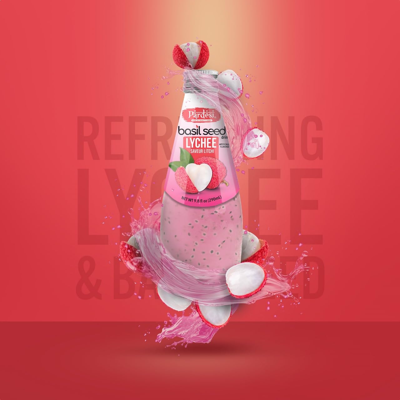 Amazon.com : Pardesi Basil Seed Drink Lychee Flavor 290ml 9.8 Fl